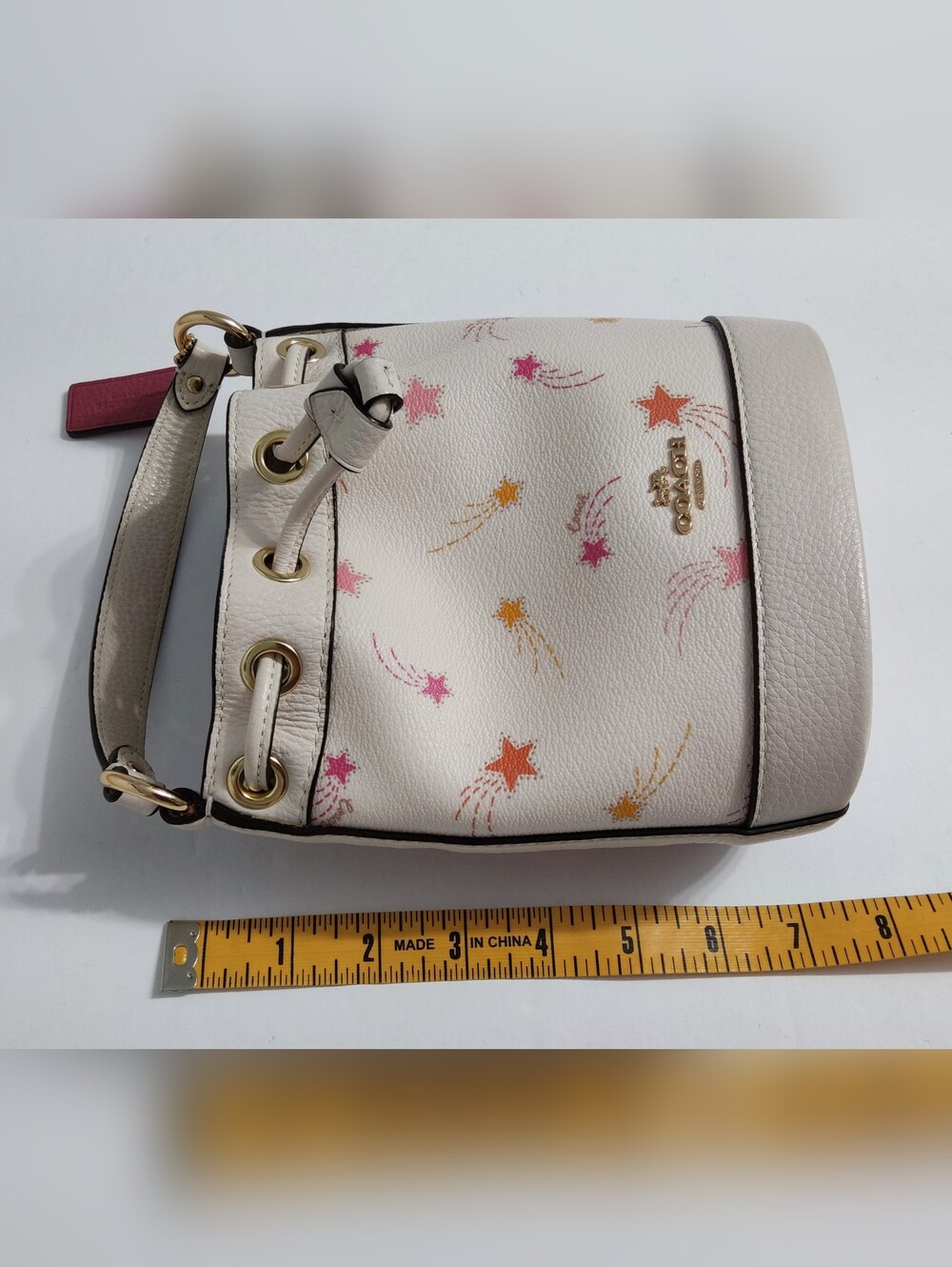 Coach Dempsey Drawstring Bucket Mini Leather Bag. Excellent Condition. - Picture 10 of 11